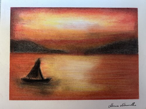 Oltre Il Tramonto von Monica Mauriello, Zeichnungen kaufen auf Singulart