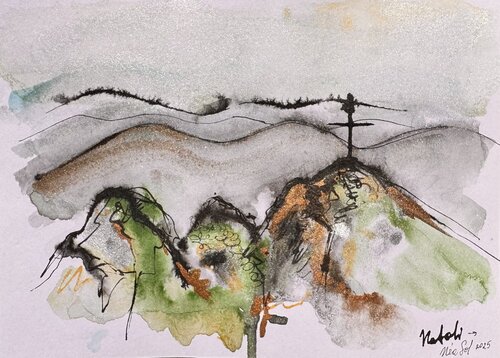 Evening in Kojori. Frozen di Néa Sol, Pittura in vendita su Singulart