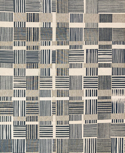 BLUE CRISS-CROSS par Carol Welsch, Oeuvre textile en vente sur Singulart