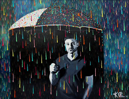 Life keeps raining on me! di Kevin Pham, Pittura in vendita su Singulart