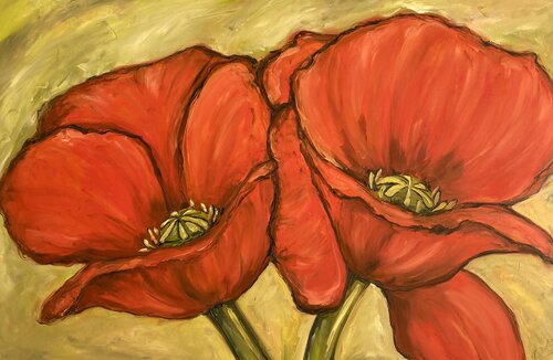 Mohnblüten by Nina Geisler, 회화 for Sale on Singulart