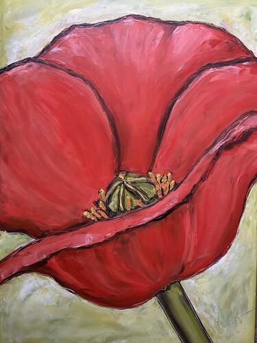 Roter Mohn de Nina Geisler, Pintura a la venta en Singulart