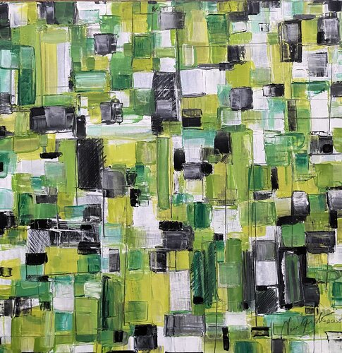 Farbspiel in grün de Nina Geisler, Pintura a la venta en Singulart