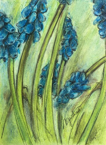 Traubenhyazinthen by Nina Geisler, 종이 for Sale on Singulart