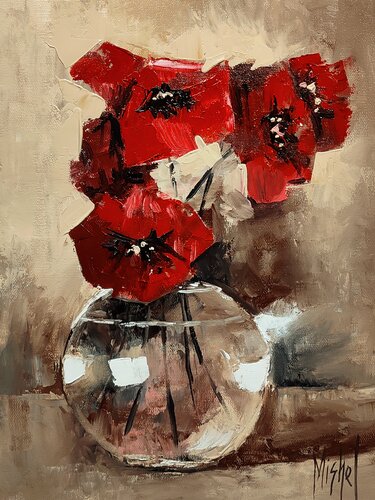 "Five Poppies" par Mishel Alekyan, Peinture en vente sur Singulart