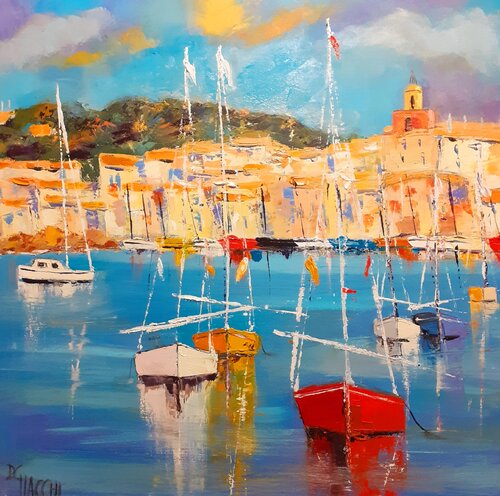Bateaux à St Tropez van daniel giacchi, Schilderij te koop op Singulart