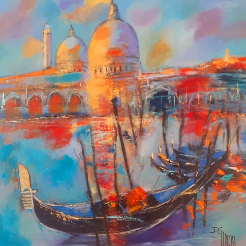 La gondole à Venise van daniel giacchi, Schilderij te koop op Singulart