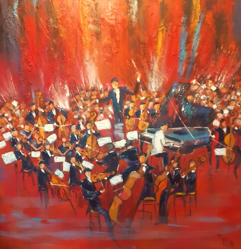 Orchestre philharmonique by daniel giacchi, Painting for Sale on Singulart