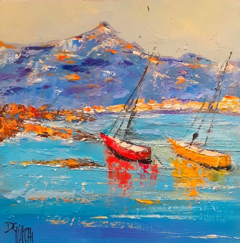Bateaux à marée basse van daniel giacchi, Schilderij te koop op Singulart