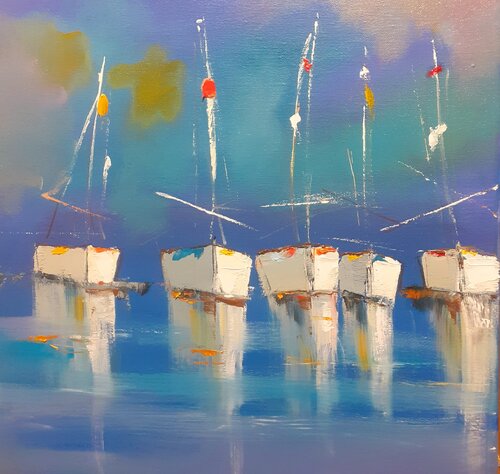 Mer calme au petit matin van daniel giacchi, Schilderij te koop op Singulart