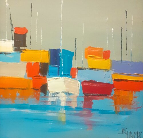 Le bateau blanc van daniel giacchi, Schilderij te koop op Singulart