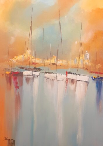 Brume sur la marina van daniel giacchi, Schilderij te koop op Singulart