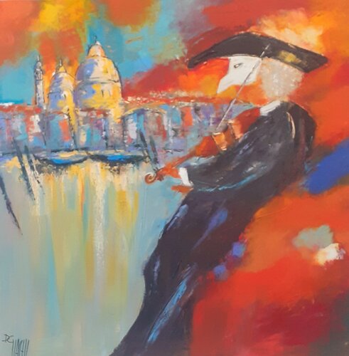 Le violoniste à Venise van daniel giacchi, Schilderij te koop op Singulart