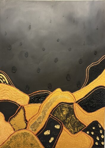 Golden hills by Patricia Kökény, Painting for Sale on Singulart