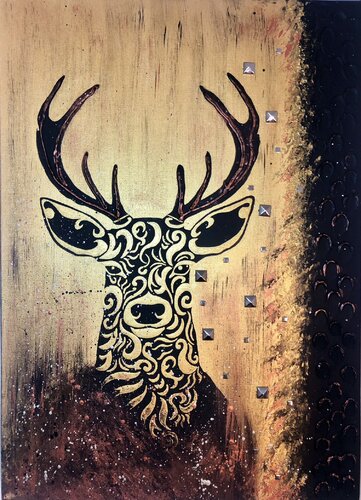 Metal Deer par Patricia Kökény, Peinture en vente sur Singulart