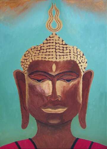 Buddha head von Patricia Kökény, Malerei kaufen auf Singulart