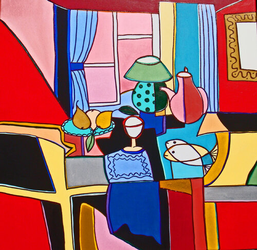 SUR LE GUERIDON van jacqueline falcou kessas, Schilderij te koop op Singulart