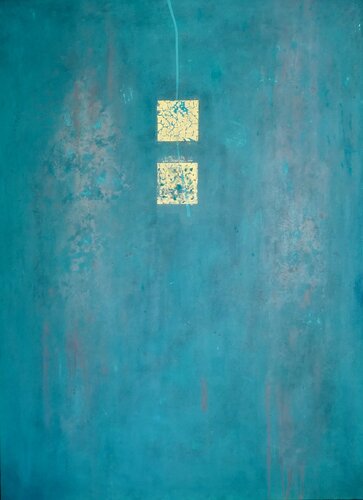 Bleu, feuille d'or von Farid BELLAL, Malerei kaufen auf Singulart