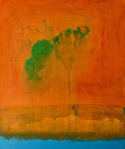 Orange blue et vert di Farid BELLAL, Pittura in vendita su Singulart