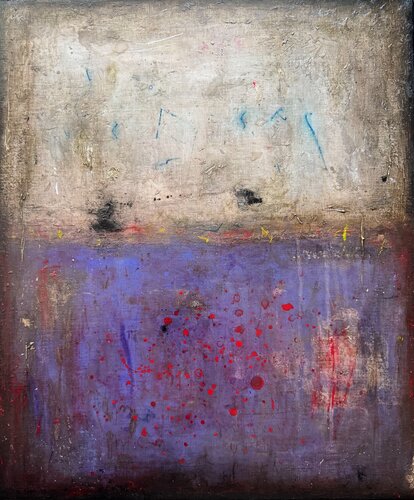Violet et blanc, bleu de Farid BELLAL, Pintura a la venta en Singulart