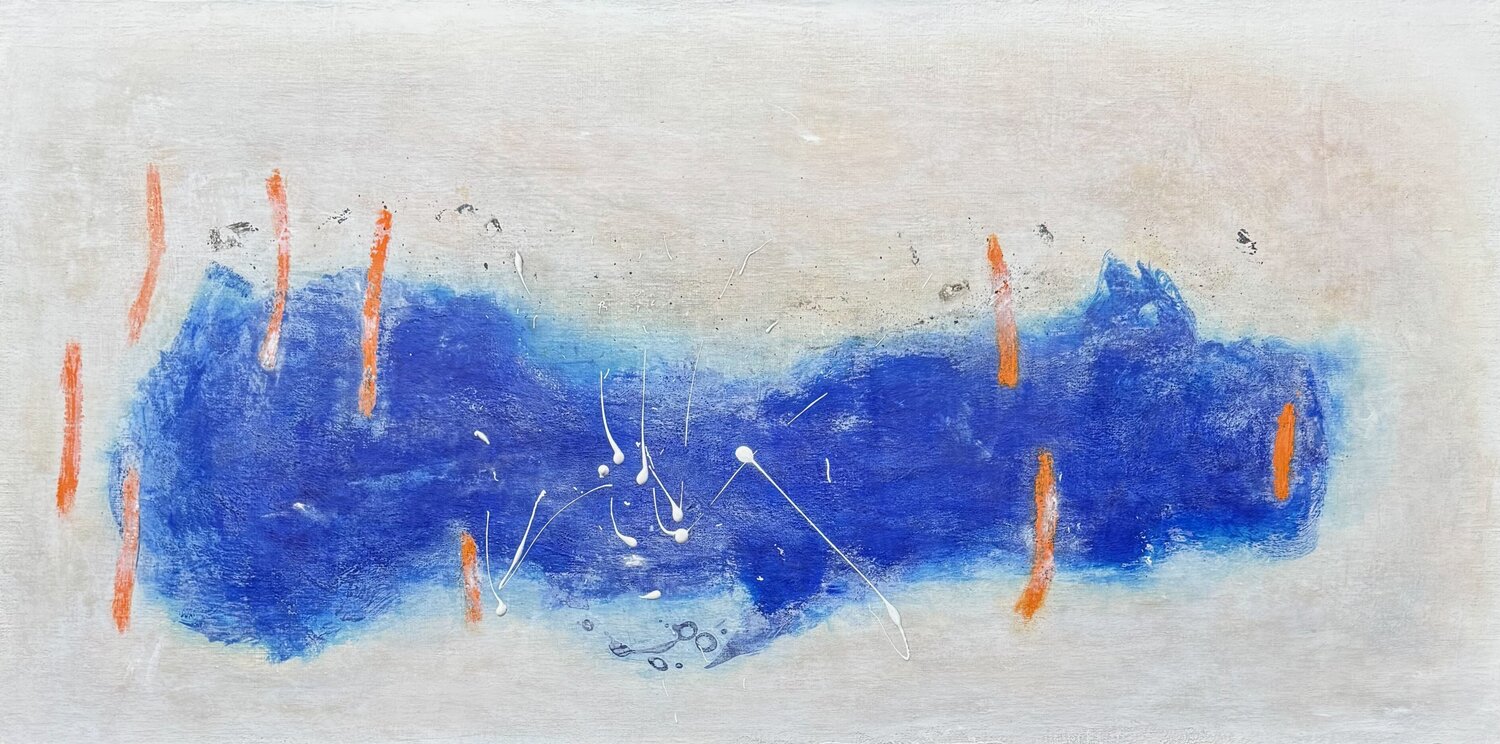 Densité Éphémère (Bleu, orange) Farid BELLAL Originalgemälde zu verkaufen