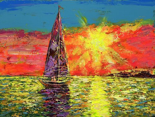 Sailing into the Sunset von Mykola Zorin, Malerei kaufen auf Singulart