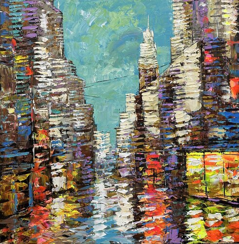Reflections of the City par Mykola Zorin, Peinture en vente sur Singulart