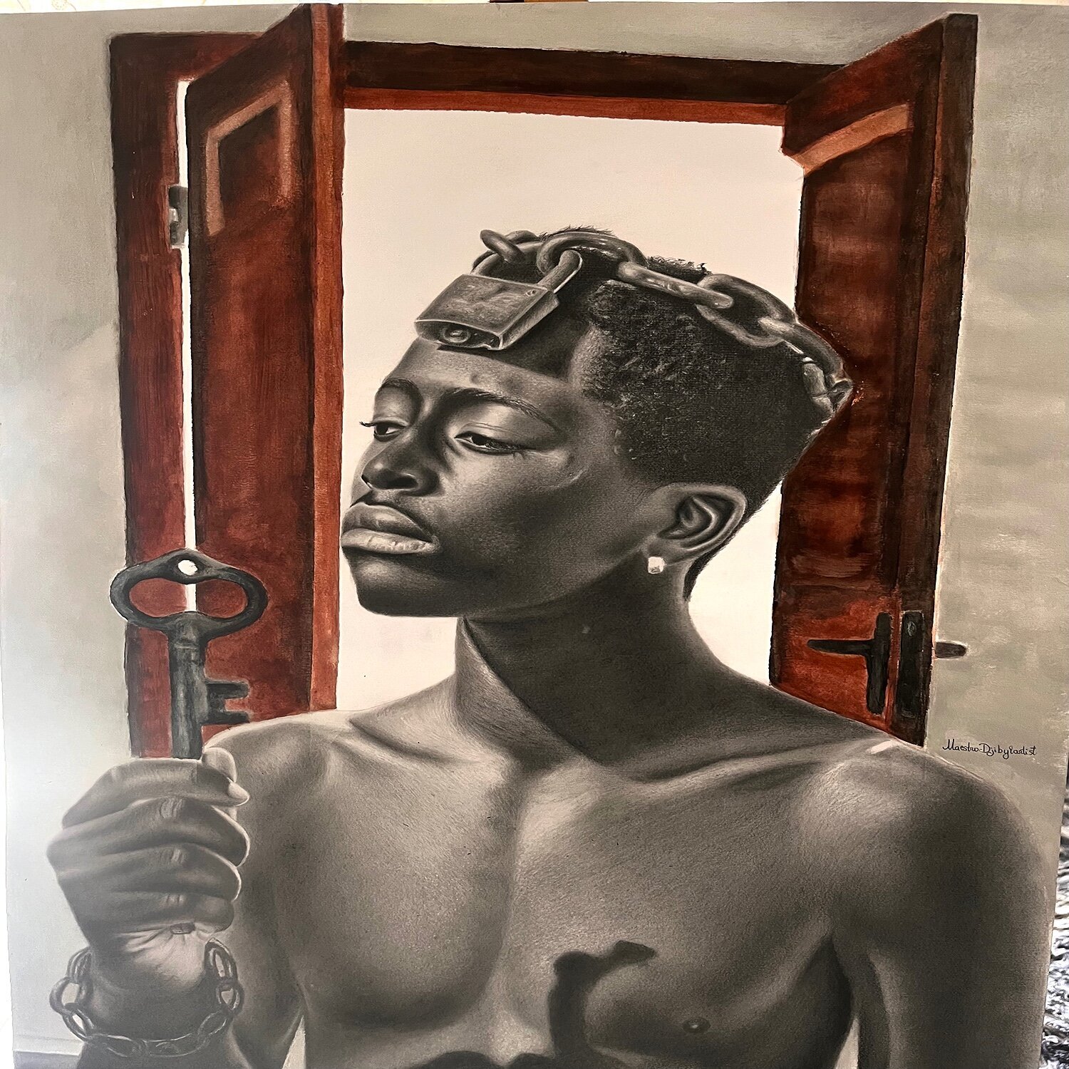 la liberazione mentale Samb DJIBY Work on Paper for sale
