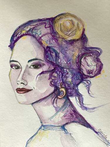 Frau mit Blumen de Fabiola Weißhar, Pintura a la venta en Singulart