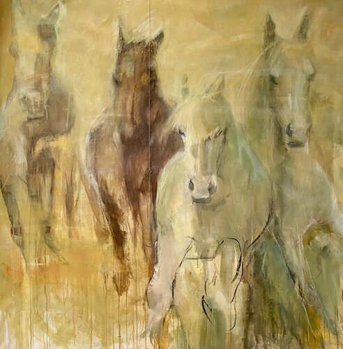 Pferdeherde van Vreni Knott, Schilderij te koop op Singulart