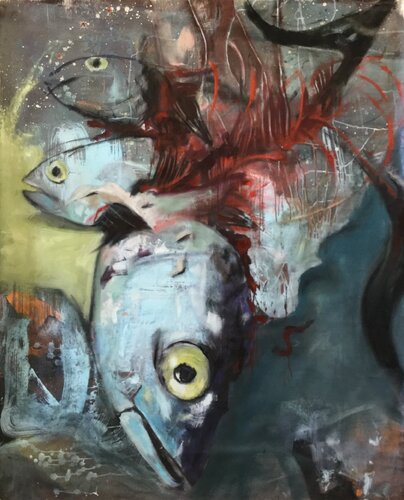 Massaker, Fische von Vreni Knott, Malerei kaufen auf Singulart