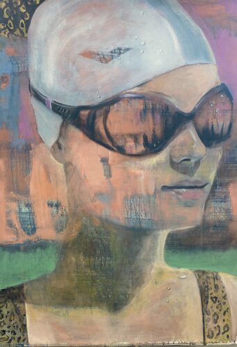 Schwimmerin/ Taucherin van Vreni Knott, Schilderij te koop op Singulart