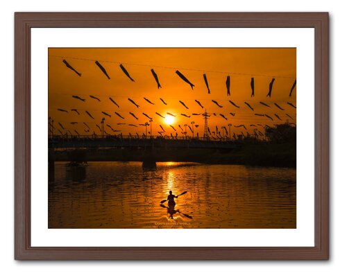KOINOBORI AND CANOE IN ORANGE by Takao Sakagami, 사진 for Sale on Singulart