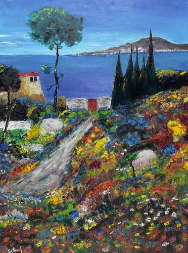 Le portail rouge di Dan Schaef, Pittura in vendita su Singulart