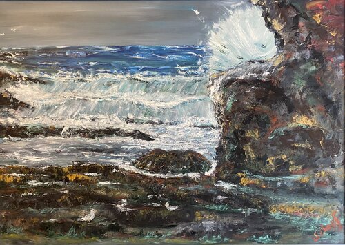 Tempête sur la côte di Dan Schaef, Pittura in vendita su Singulart