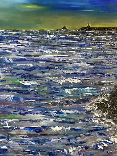 la nuit tombe sur le cap Fréhel by Dan Schaef, 絵画 for Sale on Singulart