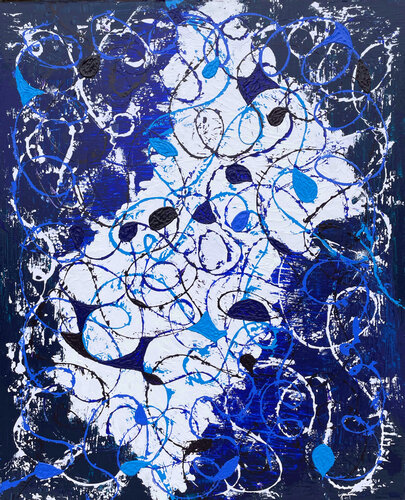 DANCE IN BLUE di Vesna Jogan, Pittura in vendita su Singulart