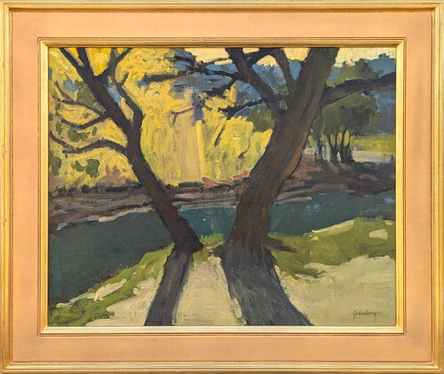 "Open Landscape" Contemporary Realistic East Texas Nature Landscape Painting di Gerald B. Greenberg, Pittura in vendita su Singulart