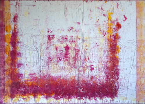 TRACES OF MAKING ....... (MAGENTA SQUARE) van Christoph Robausch, Schilderij te koop op Singulart