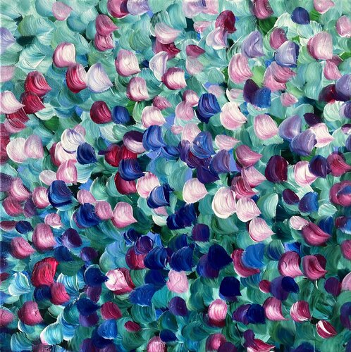 Roses and Bluebells van Katherine Spiller, Schilderij te koop op Singulart