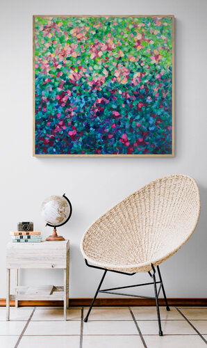 Dewy Rose Garden par Katherine Spiller, Peinture en vente sur Singulart