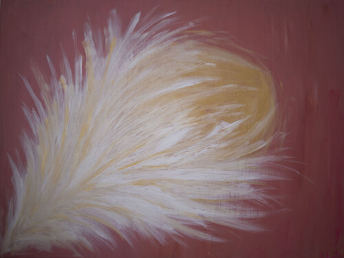 Vibrant feather flower N°3 di Ana Karina Haller, Pittura in vendita su Singulart