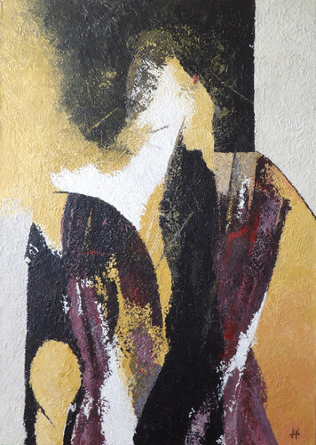 Tenue de fête par J-Claude Bernard, Peinture en vente sur Singulart