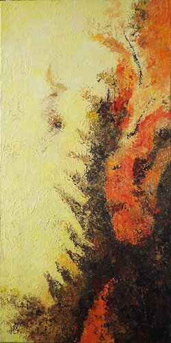 Le feu dans les arbres by J-Claude Bernard, 油畫 for Sale on Singulart