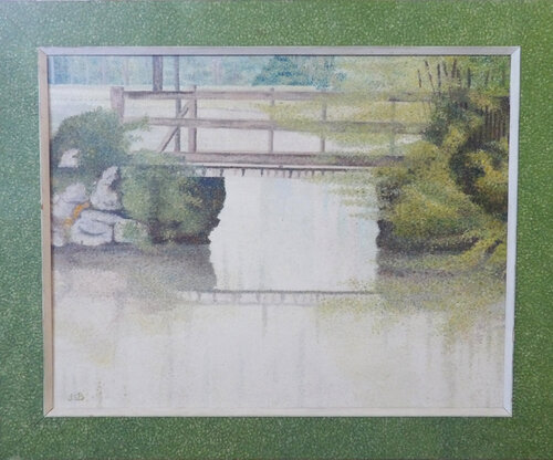 La passerelle en bois par J-Claude Bernard, Peinture en vente sur Singulart