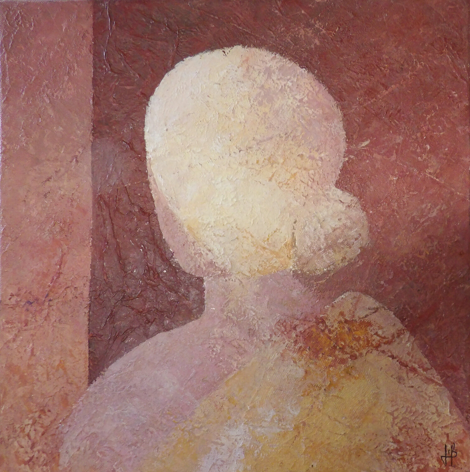 Une femme d'ici (Inde) J-Claude Bernard Originalgemälde zu verkaufen