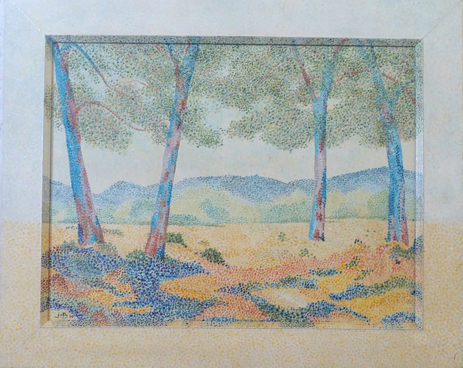 Fleurs sous les arbres J-Claude Bernard Peinture originale à vendre