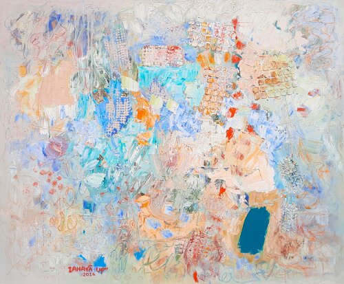 Zahava lupu - Original oil on canvas - Abstract Life #5640 par Art Time Gallery, Peinture en vente sur Singulart
