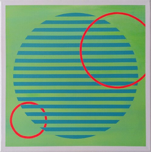 Segmenti di cerchio blu 2 by Wio Karstens, Painting for Sale on Singulart