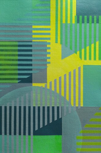 Geometria in verde 2 di Wio Karstens, Pittura in vendita su Singulart